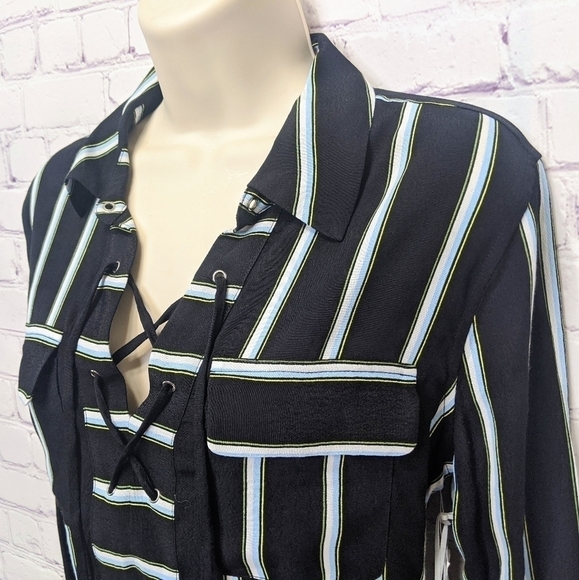 1. State Long Sleeve Lace Up Shift Dress - Picture 4 of 8